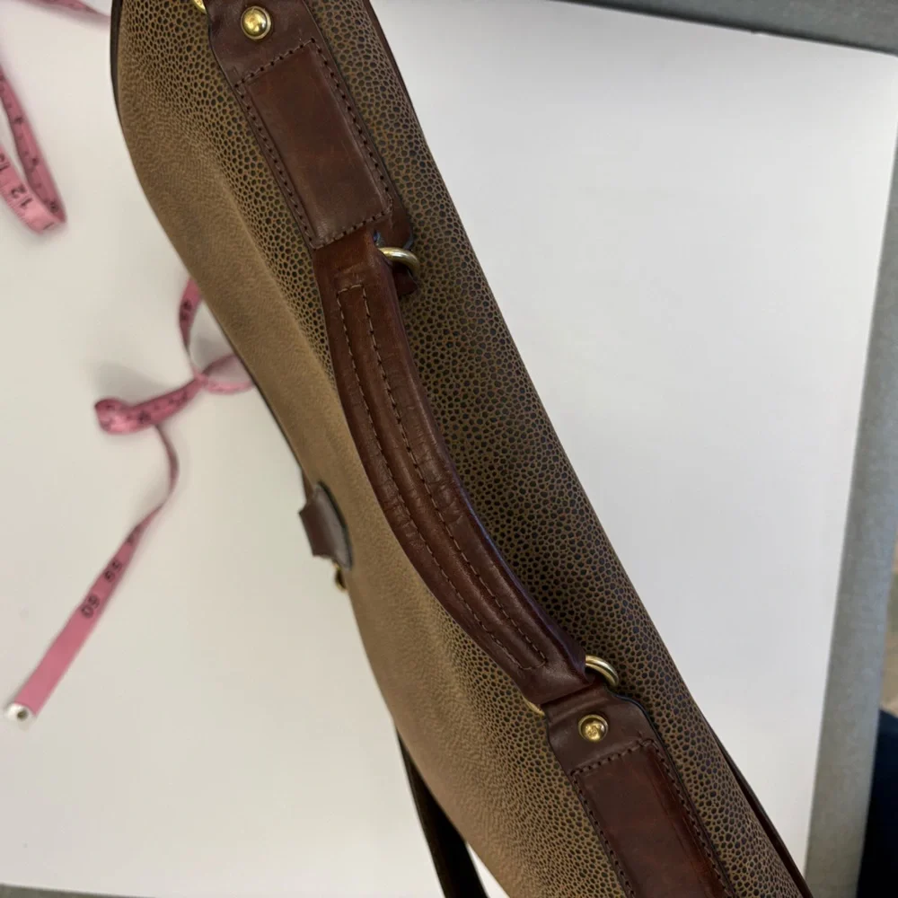 Jack George’s || Pebbled Briefcase Laptop Bag‎ Leather Brown Tan